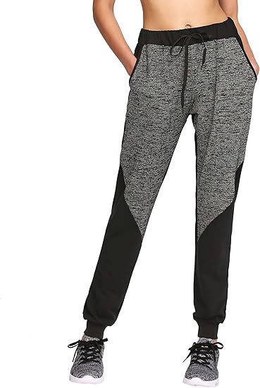 Amazon Sweatyrocks レディース パンツ カラーブロック カジュアル タイウエスト ヨガ ジョガーパンツ ブラック グレー S アクティブロングパンツ 通販 Amazon Sweatyrocks レディース パンツ カラーブロック カジュアル タイウエスト ヨガ ジョガーパンツ ブラック グレー S アクティブロングパンツ 通販