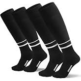 FitsT4 Sports Soccer Referee Socks 2 Pairs for Men Women Youth | Designed for Referees,Cushioned,Support,Soft,Non Slip,Knee High Ref Socks,Mesh Ventilation Zones,Comfortable,Easy Care