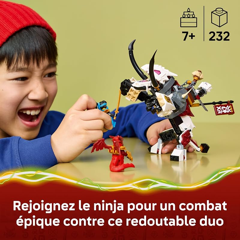 Ninjago Zilvar et Grimtak la Bête Draconique - Jouet Ninja avec Figurine & 3 Minifigurines Dont Kai & NYA - Cadeau d'anniversaire pour Garçon dès 7 Ans ou Fan du Soulèvement des Dragons 71863