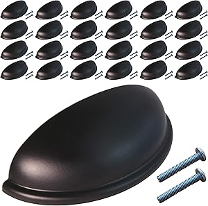 (25 Pack, CC: 3 Inch) Swiss Kelly Hardware Matte Black Kitchen Cabinet Handles Drawer Pulls