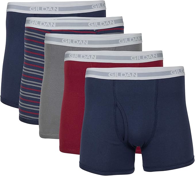 Gildan Men's Short Leg Boxer Briefs Multipack at Amazon Men’s Clothing store