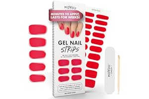 MOYOU London Semi Cured Gel Nail Strips - 20 Pcs. Gel Nail Wraps for Salon-Quality Manicure - Works with Any UV Lamp - Easy to Apply, Trim, & Remove Nails Stickers