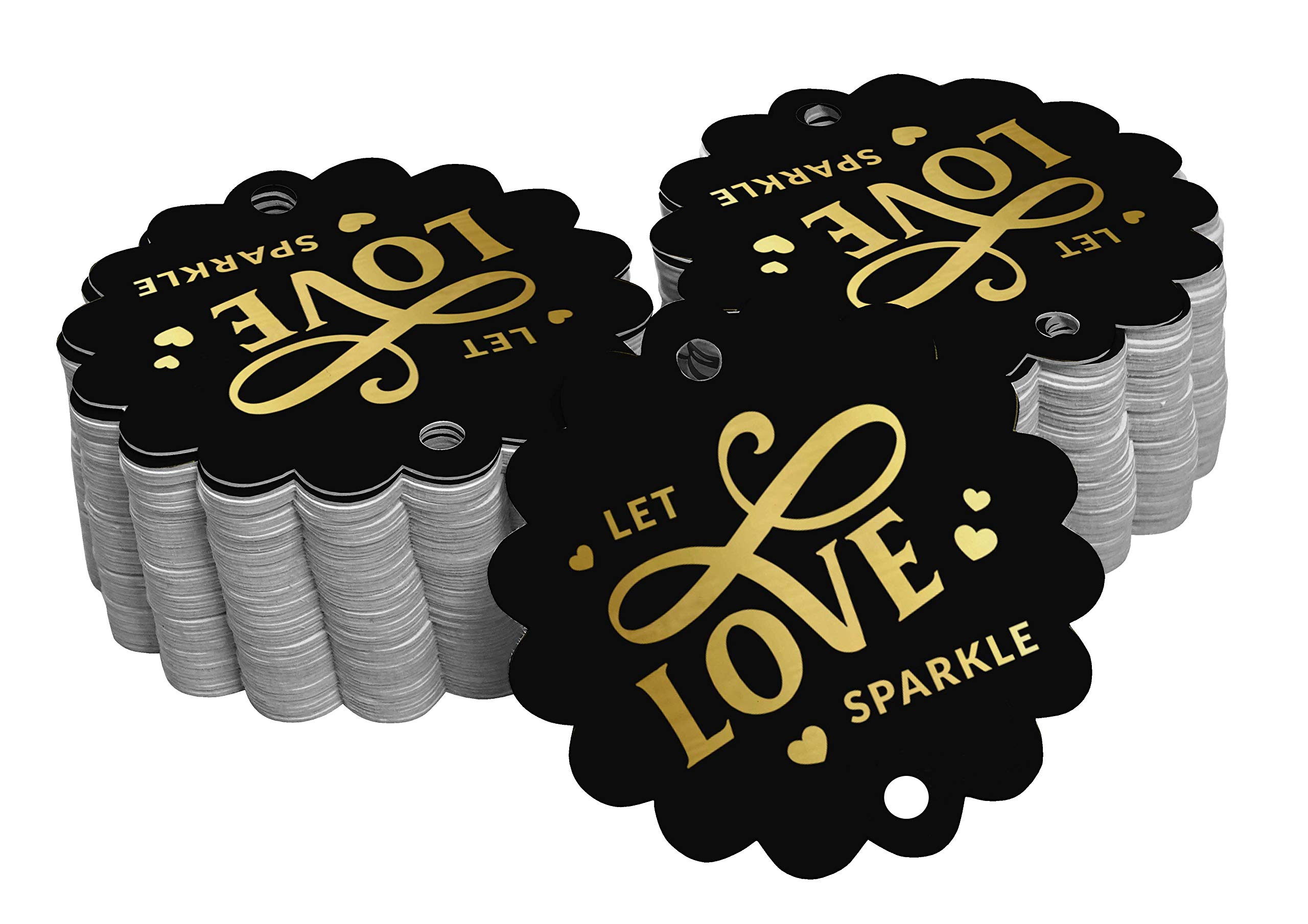 Inkdotpot Pack Of 50 Let Love Sparkle Wedding Favor Paper Tags Craft Real Gold Foil Hang Tags