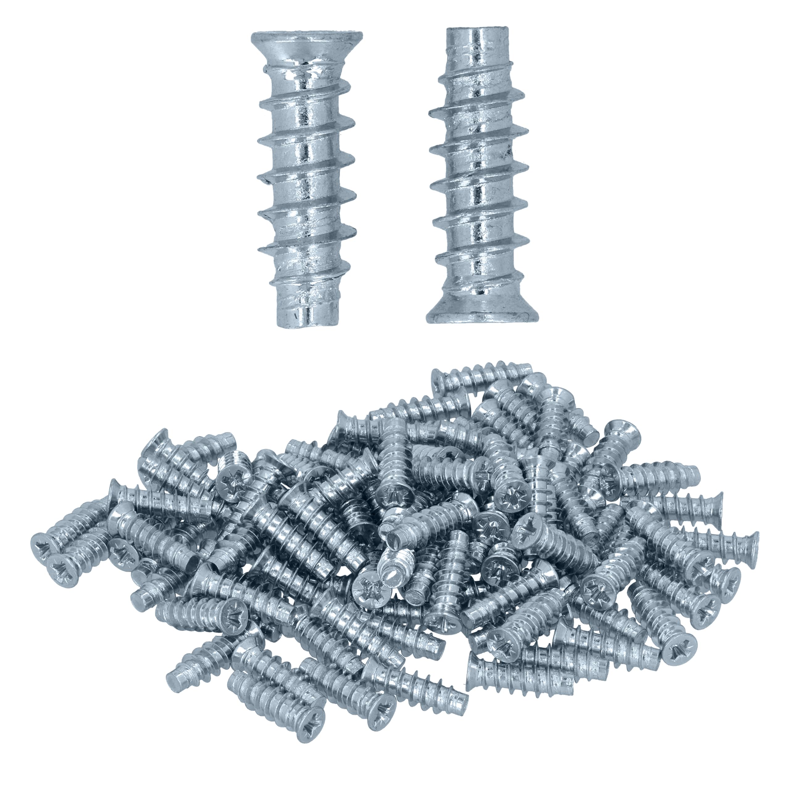 HELPMATE – Euro screws, countersunk head, 6.3 x 19, electro-galvanized – 50 pieces Furniture screws with PZ 2 drive and full thread – Ideal for solid wood and wood-based panels