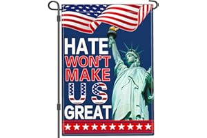 Yesuavt Hate Wont Make Us Great Garden Flag Peace Equity Inclusion Pride Ally Yard Garden Flags for Outside 12x18 Double Sided Resist Political No Kings Protest Signs Flag Outdoor House Decor