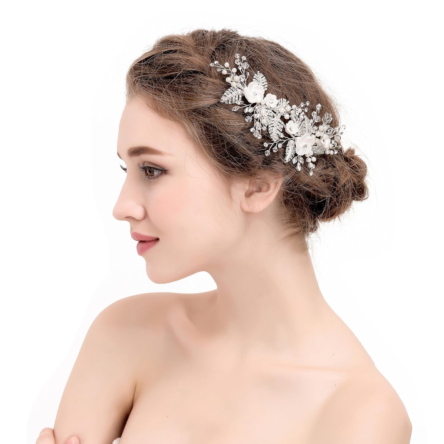 Buy Awei Aw Wedding Hair Clip Comb Silver 6 3 Crystal Bridal