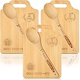 Sliner Set of 3 Chili Cook off Prizes Wooden Cutting Boards with Handle Spoon Chili Cook off Trophies Awards 1st 2nd 3rd Place Competition Gifts for Men Women Festivals Decorations