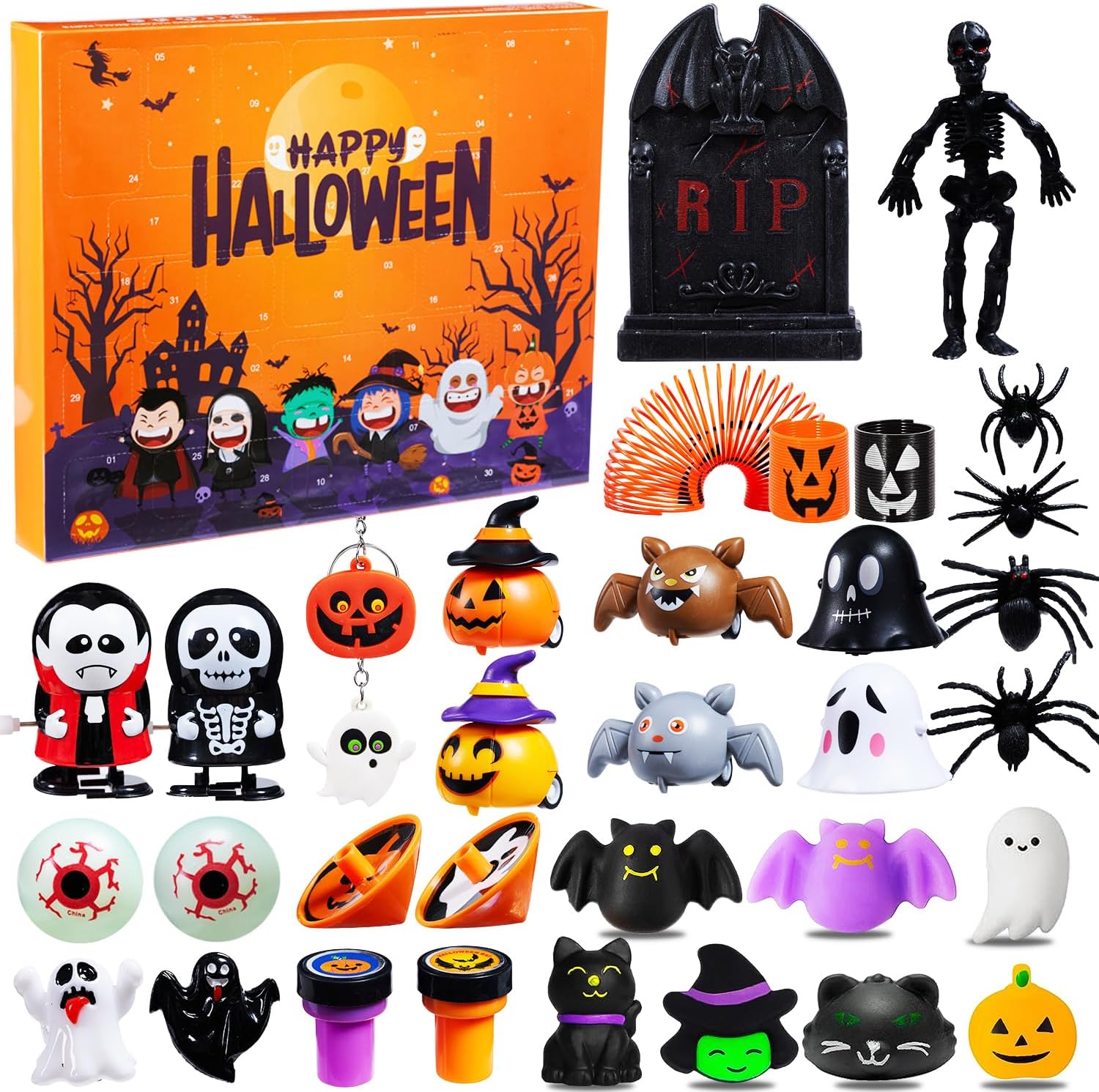 Advent Calendars - Kederwa Halloween Advent Calendar 2023, 31 Days Halloween Countdown Gifts for Kids with Assorted Halloween Toys for Boy Girl Halloween Party Supplies