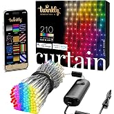 Twinkly Curtain 5x7ft 210 RGB+W LEDs Light Curtain - Indoor Outdoor | App-Controlled Mappable w/ Bluetooth &amp; WiFi, Sync w/ Music, Compatible w/ Google Home, Alexa, Apple Home
