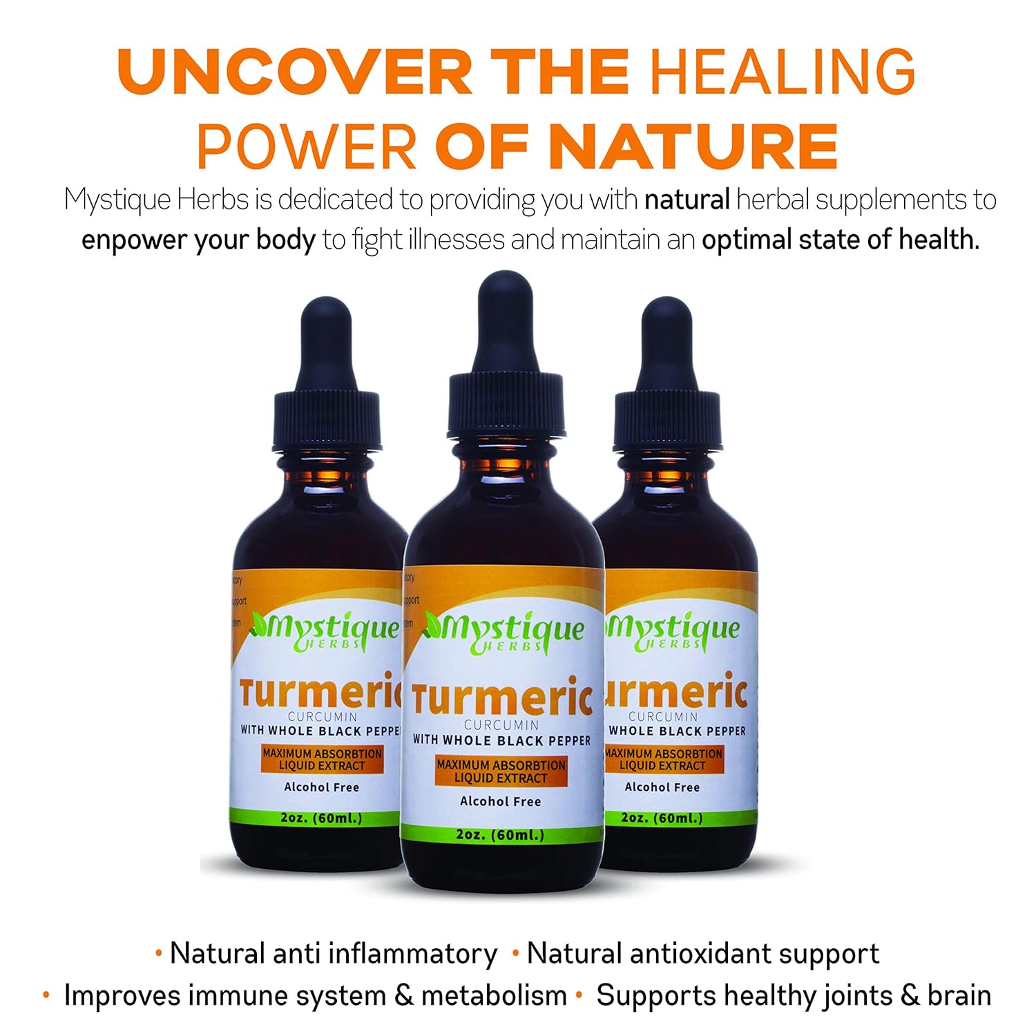 Turmeric Curcumin Liquid Extract Supplement Made with Organic Turmeric and black pepper as a