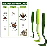 TickCheck Tick Remover Value 3 Pack - Tick Remover Tools + Tick Identification Card - for Humans, Dogs &amp; Cats (1 Set)