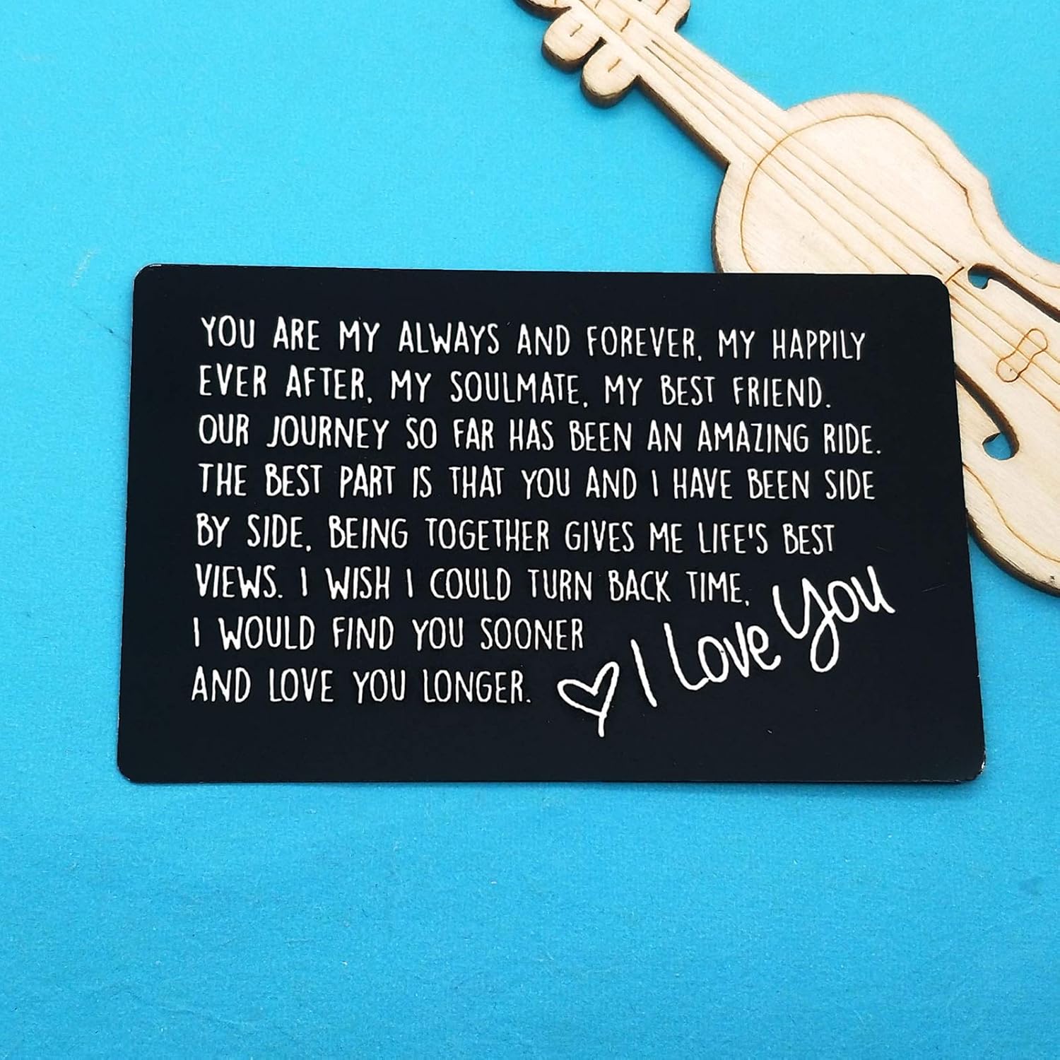 Anniversary Card Gifts for Him Engraved Wallet Insert Card for Boyfriend Husband You are My Always and Forever Valentines Day Gifts for Men Christmas Birthday Gifts I Love You Gifts for Him - Image 3