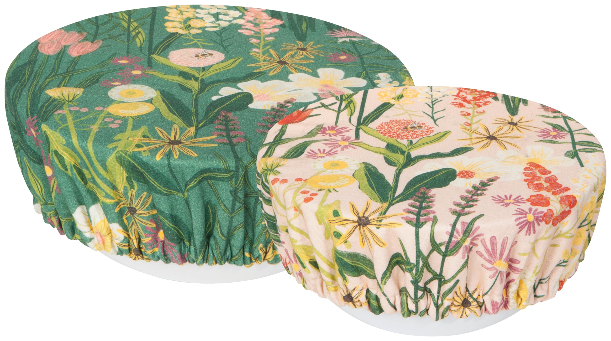 Photo 1 of Now Designs Bees & Blooms Save It Reusable Cotton Bowl Covers 7.5 and 9.25 inch, Set of 2