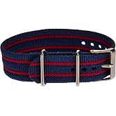 Timex TW7C03300 Weekender 20mm Blue/Red Stripe Fabric Slip-Thru Strap