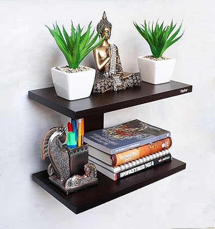 Captiver Hardwood Aai Wall Mounted Shelf Wenge Rack Decorative Display (Standard)