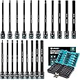 LIBRATON 3/8" Drive Long Impact Hex Bit Socket Set, Allen Bit Sockets, S2 Steel Hex Head Sockets, 20PCS Allen Wrench Socket,
