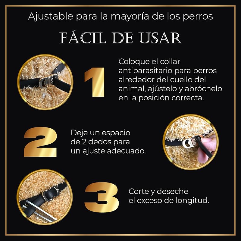 Leve 4 coleiras antiparasitárias para cães, 24 meses de proteção contra pulgas, carraças e mosquitos - 100% naturais, impermeáveis, ajustáveis, para todos os tamanhos.