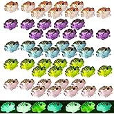 Loutas bowdee 100 Pcs Luminous Miniature Frog Resin Mini Frog Figurines Animals Model for Moss Landscape Fairy Garden Terrarium Craft Accessories (5 Colors)