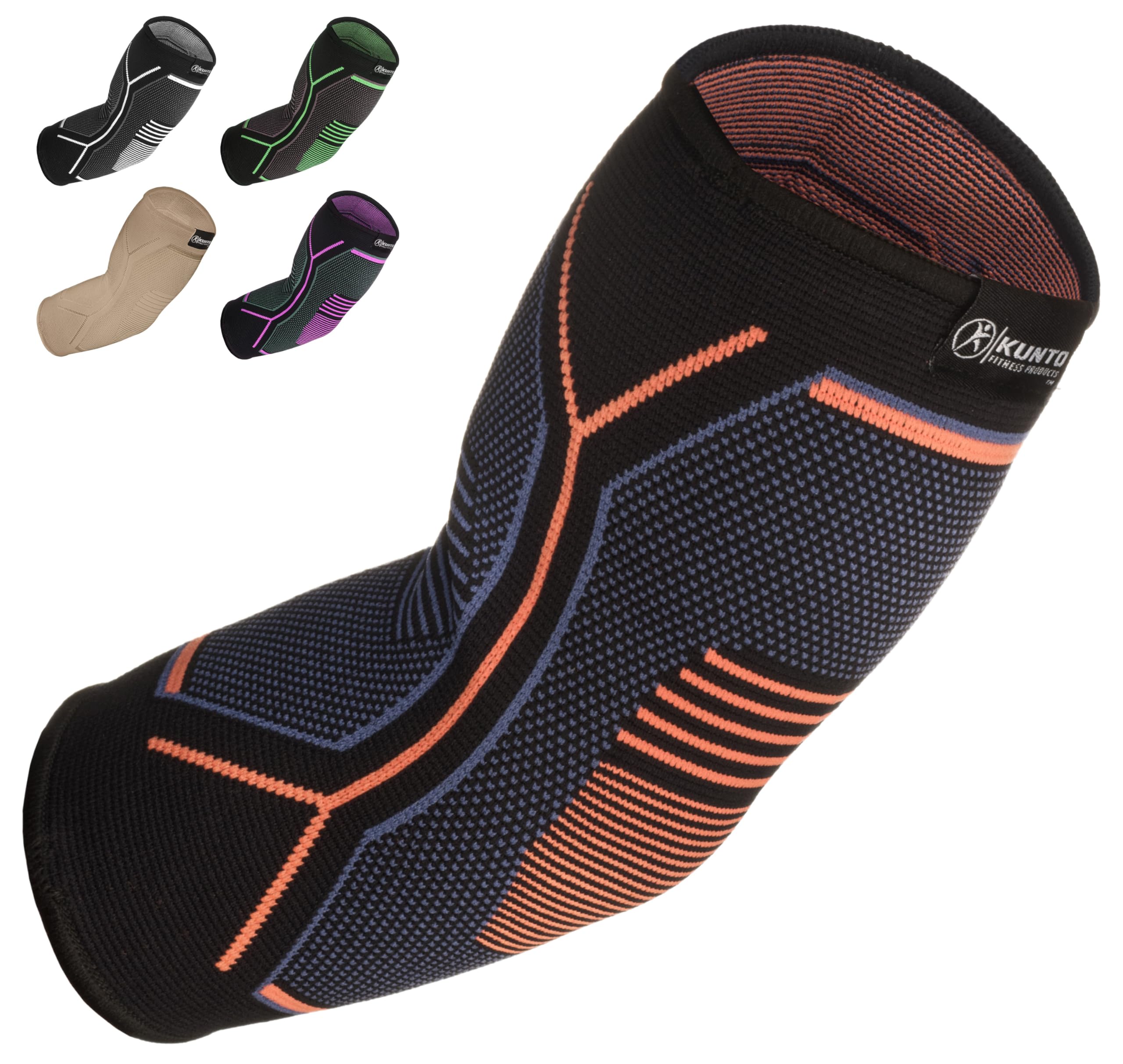 Photo 1 of Kunto Fitness Elbow Brace Compression Support Sleeve for Tendonitis, Tennis Elbow, Golf Elbow Treatment - Reduce Joint Pain During Any Activity!
