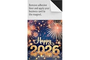 MEDIZ 2026 Peel and Stick Magnetic Business Card Calendars, Box of 100, Includes Envelopes, Mail for 1oz Rate, Great Sales Marketing Tool (Happy New Year - 100 Pack)