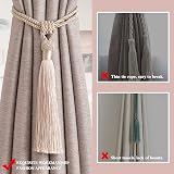Pretty Jolly 2 Pack Long Tassel Curtain Tiebacks Dark Beige Handmade Braided view 3