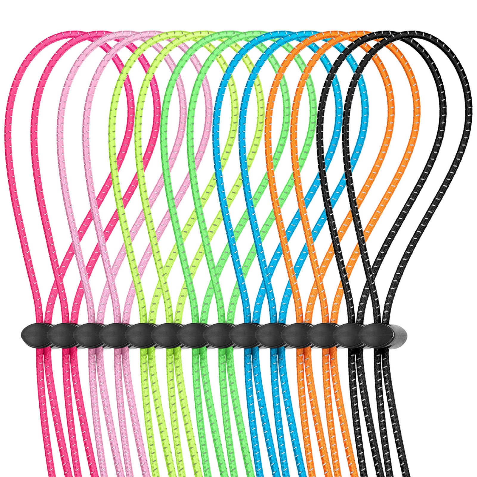 Photo 1 of Frienda 14 Sets Bungee Cord Strap Kit, Includes 14 Pieces Adjustable Swimming Goggle Straps Replacement Bungee Straps, 14 Pieces Cord Lock Clamps for Swimming Goggles, Universal Size