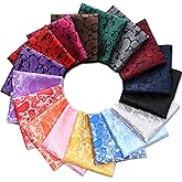 Geyoga 17 Pcs 8.9 x 8.9 inches Paisley Pocket Handkerchief for Men Paisley Pocket Square for Men Assorted Colored for Wedding Party Bridegroom Groomsman Suit