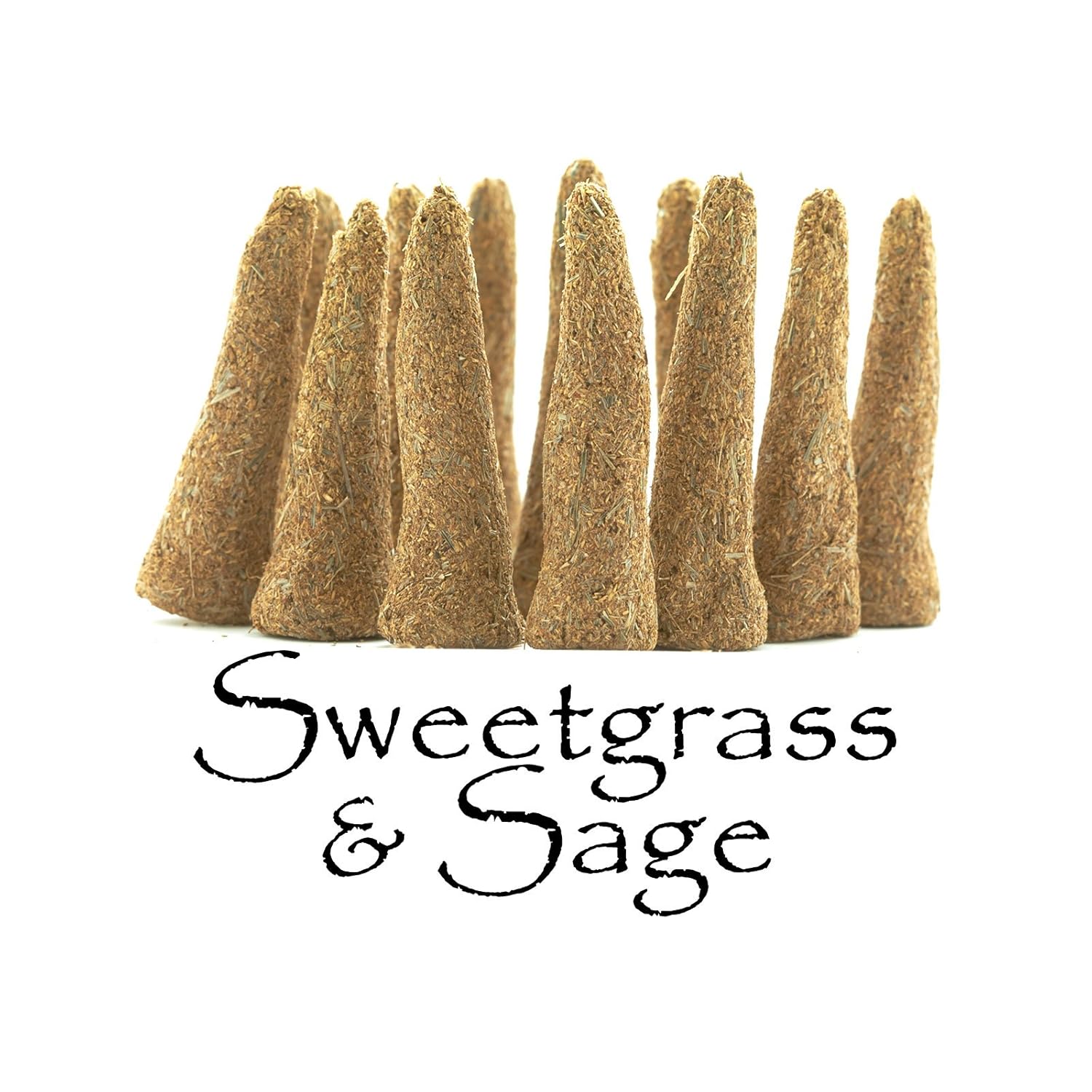 Sweetgrass & Sage. Artisan Incense Cones, Set of 3 Handmade