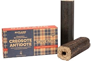 RUTLAND PRODUCTS Rutland Creosote Antidote™ - Triple Power Remover Fire Logs - USA-Made Fireplace Cleaner & Chimney Sweeping Log - Premium Creosote Remover 2-Pack, 2.5 lbs Each Firelog