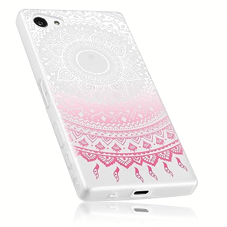 mumbi Schutzhülle für Sony Xperia Z5 Compact Hülle im Mandala Design in transparent rosa