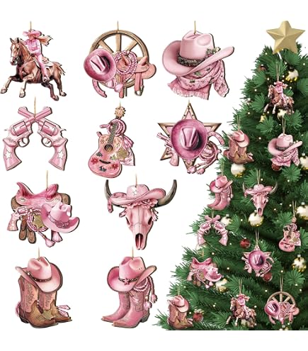 ★American ★カラフル★Cowgirl じゃらじゃらチャーム★ Amazon.com: Serencatcher Cowgirl Hanging Ornaments Pink, 24pcs