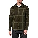 Vince Mens Plaid Knit Shirt Jacket