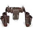 Estwing 14-Pocket Framer's Set Work/Tool Belt, Durable Leather, Steel Hardware, Rivet-Reinforced, Rings for Work Suspenders, Hammer Holder, Nail Puller Loop, Adjustable