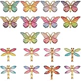 Craftdady Resin Butterfly Wing & Fairy Wing Pendants - Cute Animal Dangle Pendants & Mushroom Charms - Gradient Mermaid Fishtail Charms for DIY Earring, Bracelet & Necklace Jewelry Making