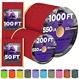 TECEUM Paracord Type III 550 Red – 200 ft – 4mm