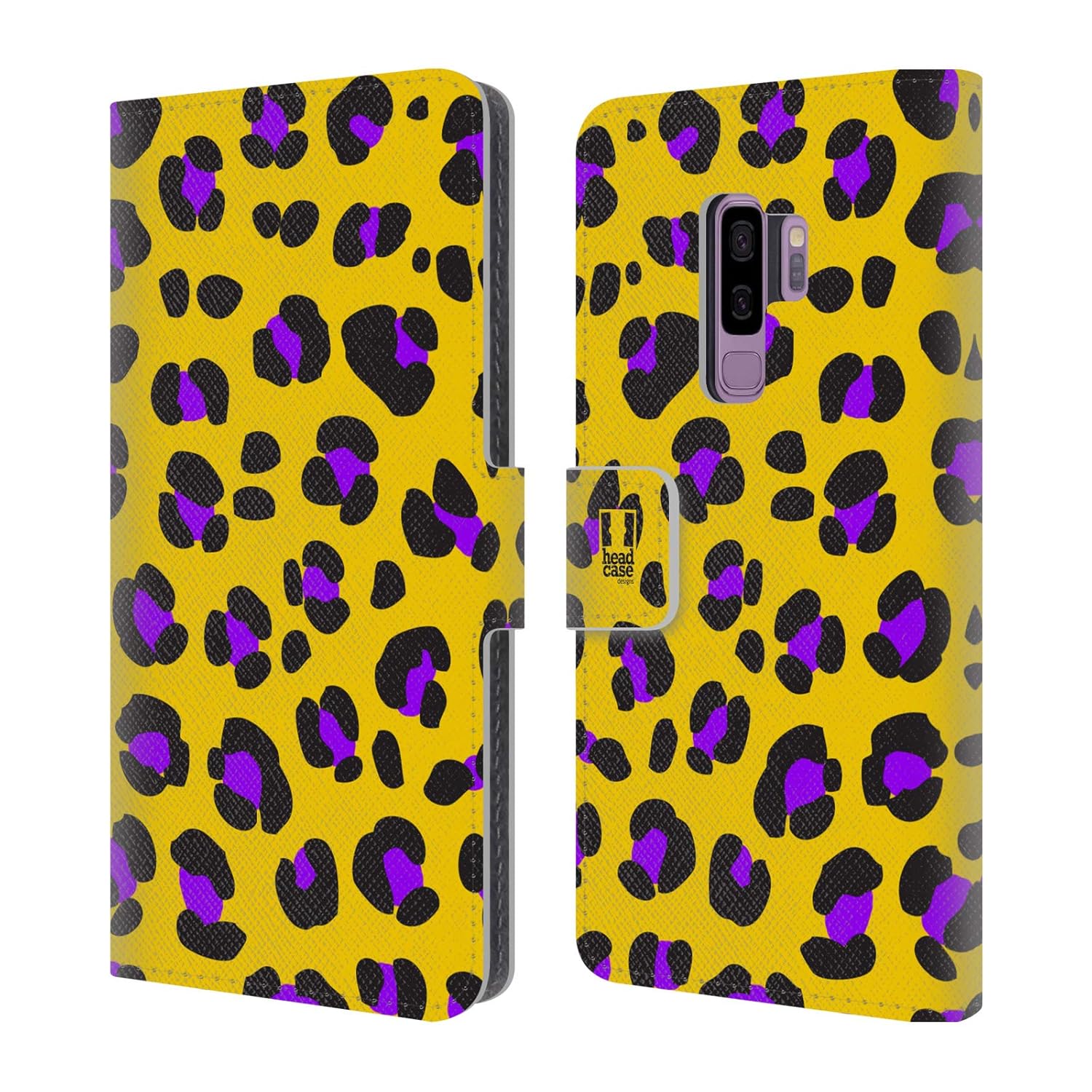 Samsung Galaxy S9 Plusbright yellow purple dots leopard jungle
