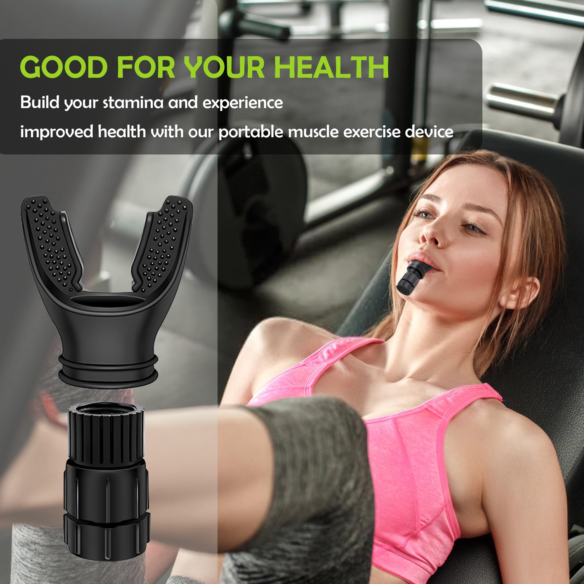 Hiyniaz Portable Muscle Trainer, Exercise Trainer with Resistance Adjustable, Exercise Device with Variable Settings, Easy to Clean and Use, Present for Exerciser(Black)