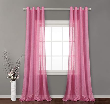 Pimpamtex Lot De 2 Rideaux Voilage Pour Le Salon La Chambre à Coucher Et Les Autres Pièces De La Maison Avec 8 œillets 140 X 260 Cm Modèle Clara