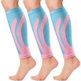 CAMBIVO Calf Compression Sleeve 3 Pairs Footless Compression Socks Running | Leg Sleeves for Men &amp; Women, 15-20mmHg, Shin Splints Relief &amp; Recovery, Fitness, Cycling, Varicose Veins, Travel, Nurse