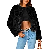 PRETTYGARDEN Women's 2026 Winter Coats Fleece Cropped Jacket Faux Fur Long Sleeve Pockets Shaggy Warm Outerwear Fall Clothes