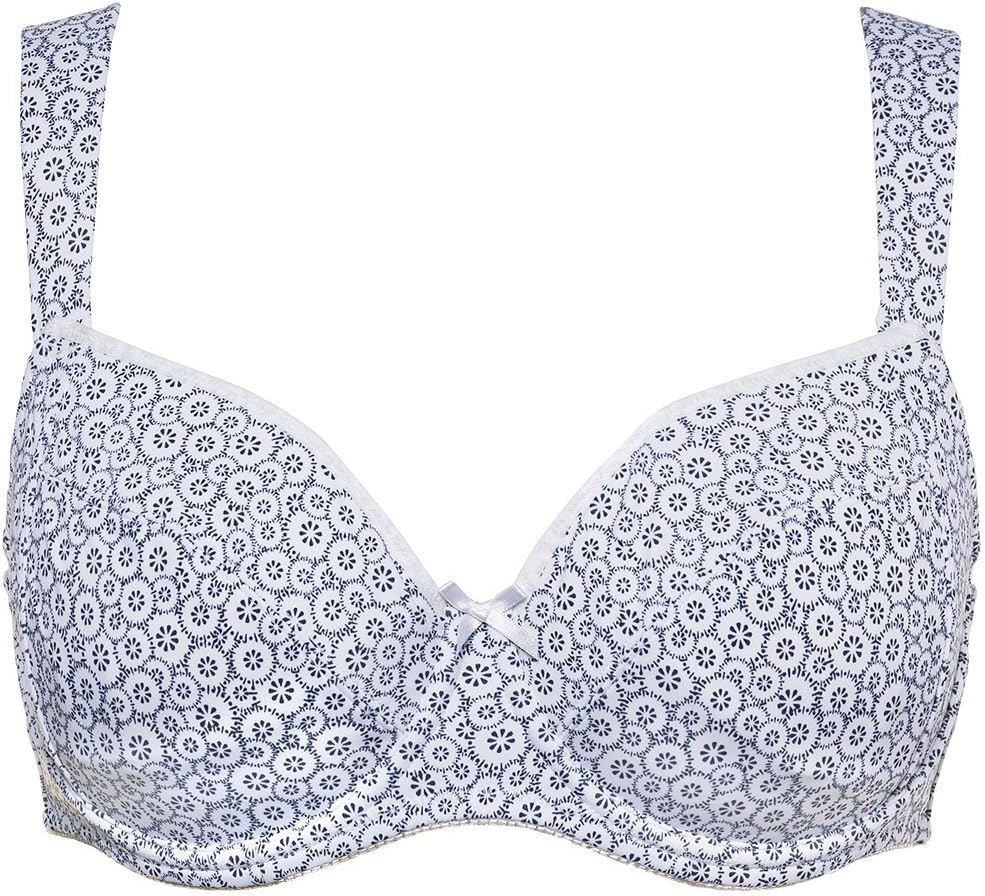 Ulla Popken Women's Plus Size Circle Print Underwire Bra 714151