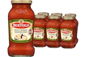 Bertolli Pasta Sauce Five Cheese, Spaghetti Tomato Sauce, 24 oz (Pack of 6)