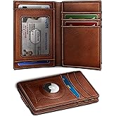 BULLIANT Men Airtag Wallet,Slim Wallet Money Clip Card Holder Magnetic Closure 12 Cards in Front Pocket RFID Blocking