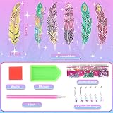 Jovicos 5D Diamond Painting Bookmarks Kit Feather Shape 6 Pcs for Girls view 4