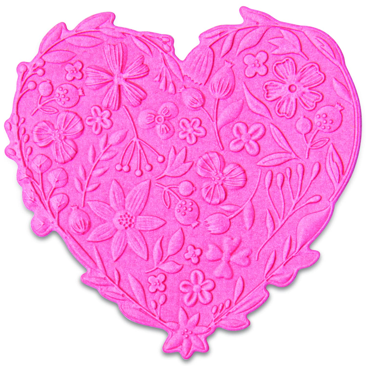 Sizzix 3-D Impresslits Embossing Folder Lace Border by Kath Breen, 665744, Floral Heart, One Size