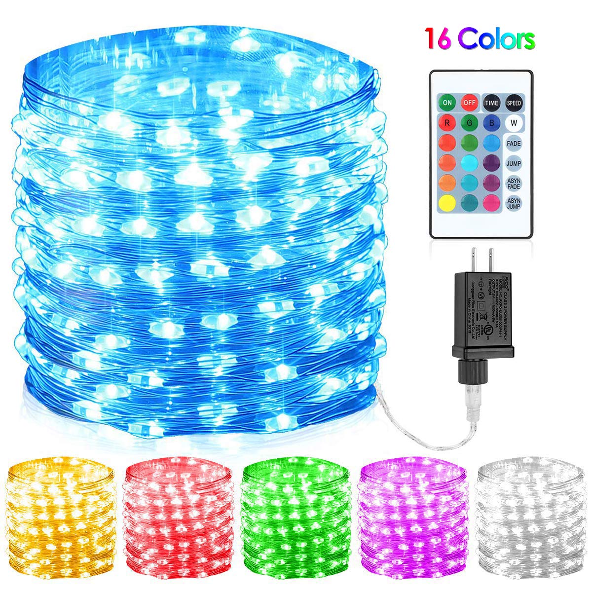 GDEALER 100 Led 16 Colors String Lights Multi Color Change String