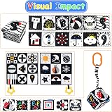 KUANGO 3 Pcs Black White High Contrast Baby Toys Montessori Sensory Soft Book view 2