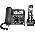 Panasonic Expandable Corded/Cordless Phone System with Answering Machine and One Touch Call Blocking – 1 Handset - KX-TGB850B (Black)