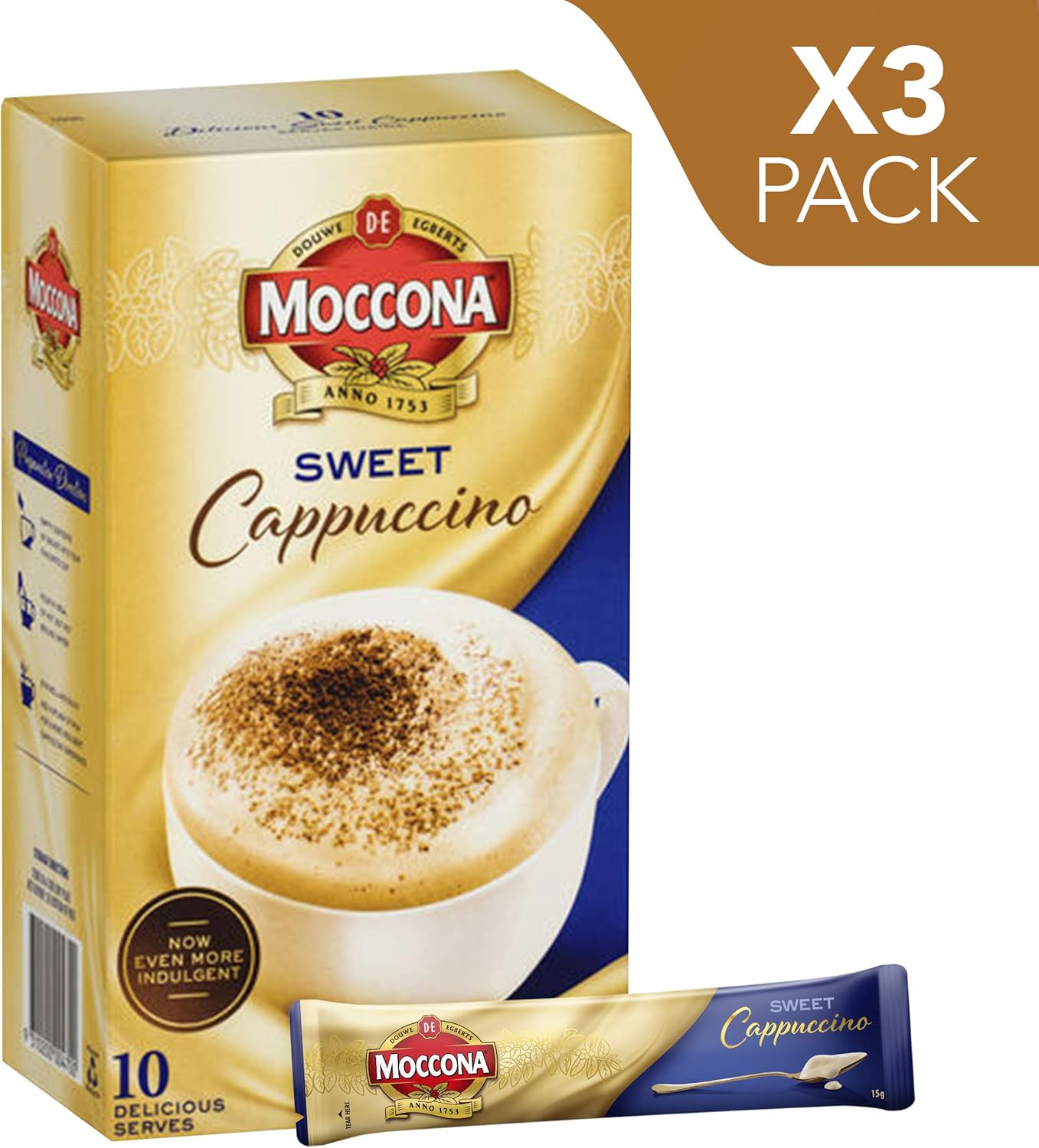 Moccona Instant Coffee Sweet Cappuccino 10 Individuals Sachets (150g