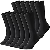 BONANGEL Thin Merino Wool Socks for Men, Mens Black Winter Thermal Wool Dress Crew Hiking Socks